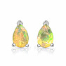Silver stud earrings with Ethiopian opal SBC-111-EO