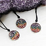 Orgonite chakra pendant with semi-precious stones circle