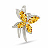 Silver pendant with citrine Sun flower