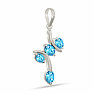 Silver pendant with blue topaz