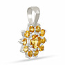 Silver pendant with citrine Rosette