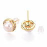 Gold-plated earrings with pearl