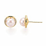 Gold-plated earrings with pearl