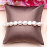 Women's pearl bracelet made of white pearls with Shamballa clasp