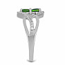 Silver ring with polished chrome diopside and zircons Ag 925 013424 DIO