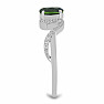 Silver ring with polished chrome diopside and zircons Ag 925 030163 DIO
