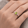 Silver ring with olivine