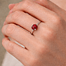 Silver ring with garnet