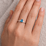 Silver ring with Swiss Blue topaz