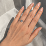 Silver ring with blue topaz