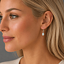 Silver dangle earrings with Ethiopian opal