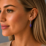 Silver dangle earrings with amethyst