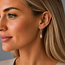 Silver dangle earrings with rose quartz