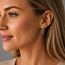 Silver dangle earrings with onyx