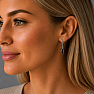 Silver dangle earrings with garnet
