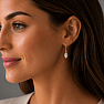 Silver dangle earrings with moonstone