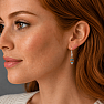 Silver dangle earrings with rainbow calcsilica