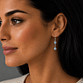 Silver dangle earrings with blue topaz