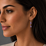Silver dangle earrings with amethyst