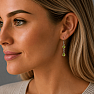 Silver dangle earrings with olivine