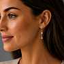 Silver dangling earrings with citrine
