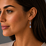 Silver dangle earrings with moonstone