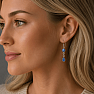 Silver dangle earrings with labradorite
