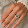 Silver ring with green amethyst Flower