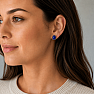 Silver stud earrings with Lapis Lazuli