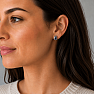 Silver stud earrings with labradorite