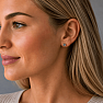 Silver stud earrings with mystical topaz