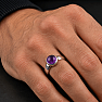 Men's silver ring with amethyst