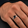 Men's silver ring with onyx