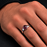 Men's silver ring with garnet
