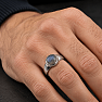 Men's silver ring with labradorite