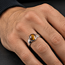 Men's silver ring with tiger's eye