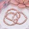 Pink opal cut bead bracelet 8 mm