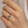 Silver ring with fluorite BELGIAN TEAL RBC-328-BTF