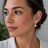 Silver dangle earrings with larimar and aquamarine