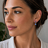 Silver dangle earrings with labradorite and amethyst