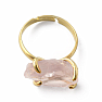 Ring for a witch Raw rose quartz