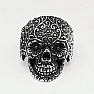 Men's steel ring Floral calavera