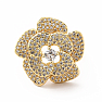 Women's gold-plated cubic zirconia ring Flower