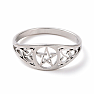Ring for a witch Pentagram stainless steel