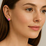 Silver stud earrings with pink tourmalines SBC-105-PT