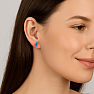 Silver stud earrings with neon apatite SBC-106-NBF