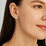 Silver stud earrings with Ethiopian opal SBC-110-EOF