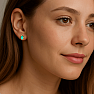 Silver stud earrings with Ethiopian opal SBC-111-EO