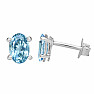 Silver earrings with blue topaz