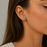 Silver stud earrings with neon apatite